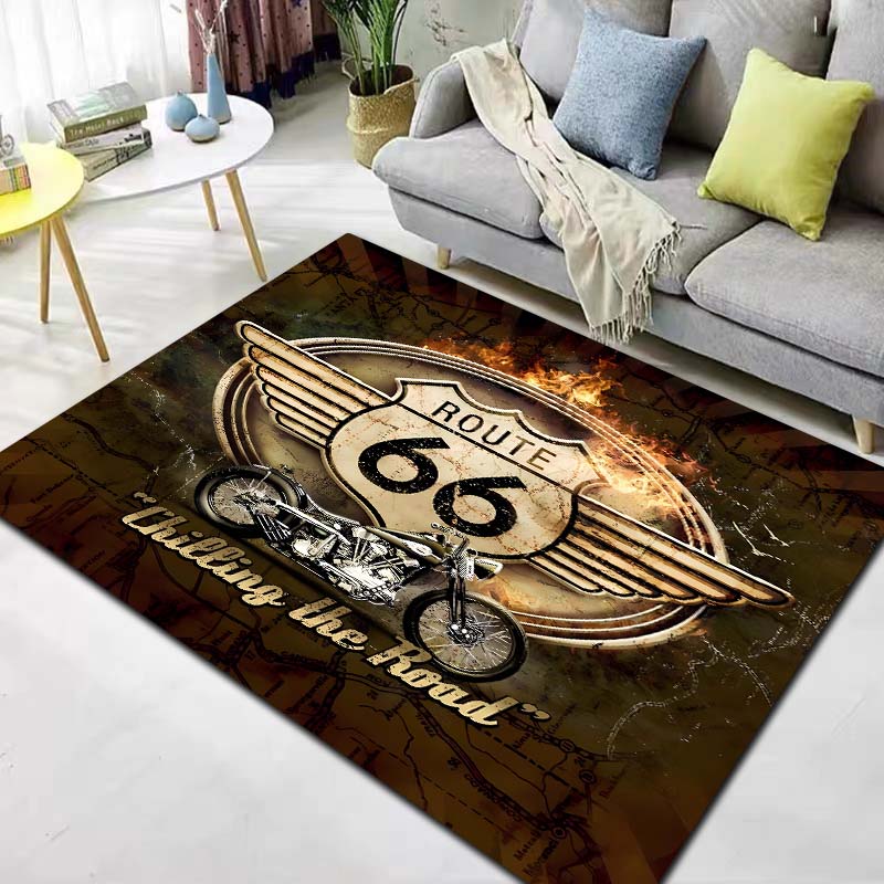 Commercial Road Printing - سجادة أرضية من الفلانيل بطبعة ريترو