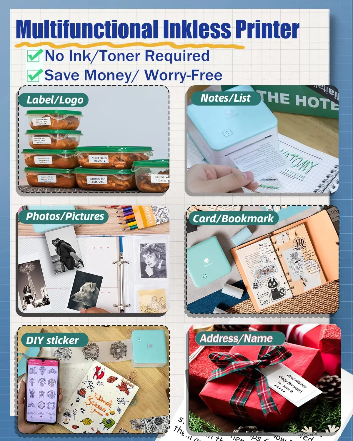 طابعة صغيرة محمولة ، ملصق حرار - مراجعة Commercial Photo Printer وسعره