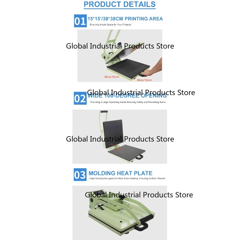 مكبس حراري واسع 38×38 سم لطباع - مراجعة Commercial Printing Factory وسعره